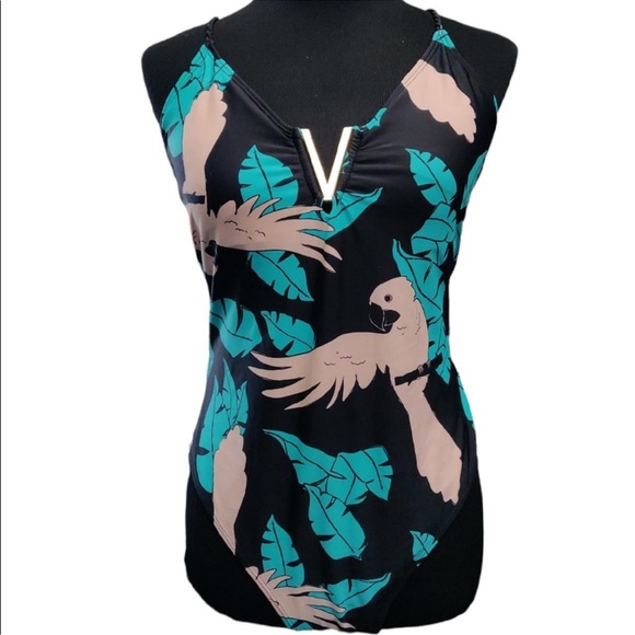 Tropical Jungle Printed Pink and Teal One Piece
Swimsuit Extra Large - Picture 2 of 6